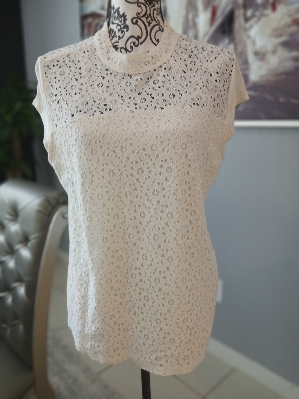 Tommy Hilfiger Cream Lace Sleeveless Camisole